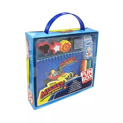 Livro Infantil Dcl Fun Box com Adesivos, 03 Carimbos e 04 Marcadores para Atividades Mickey
