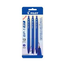 Caneta Esferográfica Pilot Retrátil Azul 1.0mm com 3 Unidades
