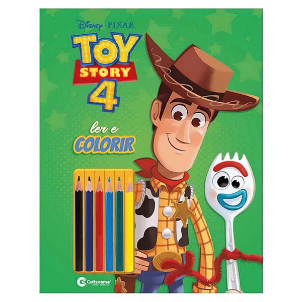 Livro Infantil Culturama para Ler e Colorir Toy Story com Lápis Livro Infantil Culturama para Ler e Colorir Toy Story com Lápis