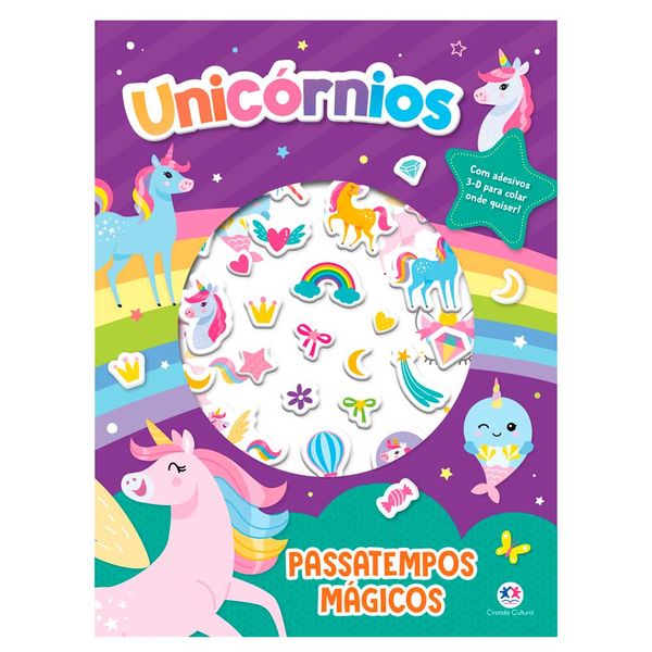 Livro Adesivos 3D Unicórnios 16655 - Ciranda