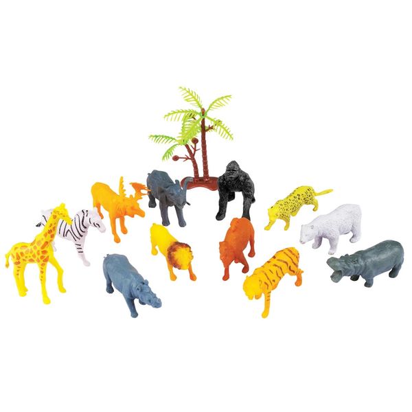 Conjunto Polibrinq Animais da Selva com 12 Peças
