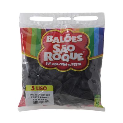 Balão São Roque Imperial Nº5 com 50 Unidades Preto Ebano