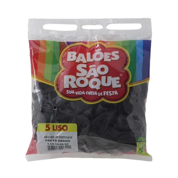 Balão São Roque Imperial Nº5 com 50 Unidades Preto Ebano