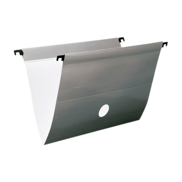 Pasta Suspensa Dello Plus Plastificada Prata com 6 Unidades 36,1x24cm Pasta Suspensa Dello Plus Plastificada Prata com 6 Unidades 36,1x24cm