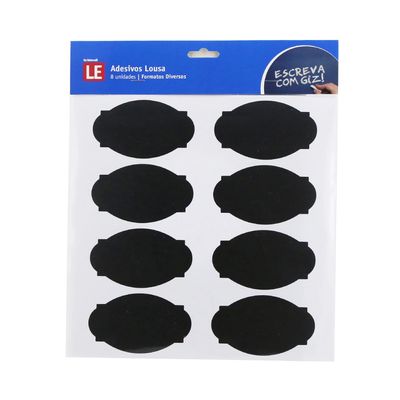Etiqueta Adesiva de Papel Lousa Decorativa com 6 Unidades Preta Modelos Diversos - Item Sortido