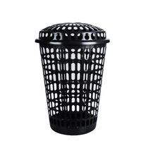 Cesto de Roupa Mb Redondo Telado com Tampa Preto 60L
