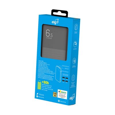 Carregador Portátil ELG PB65 Preto 6.500mAh
