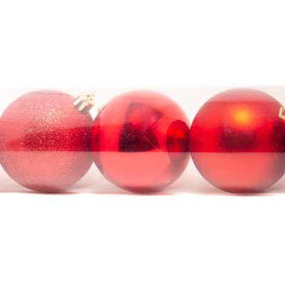 Tubo Bola Natal Le 6cm com 12 Unidades Vermelho