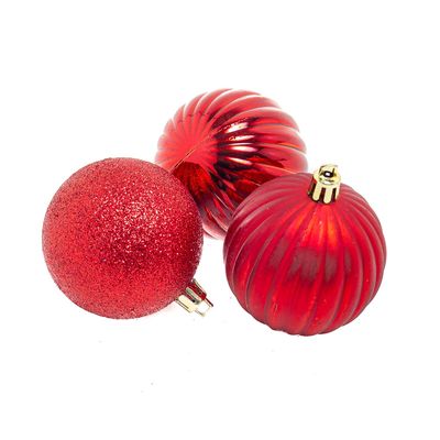 Tubo Bola Natal Le 6cm com 12 Unidades Vermelho