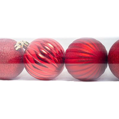 Tubo Bola Natal Le 6cm com 12 Unidades Vermelho