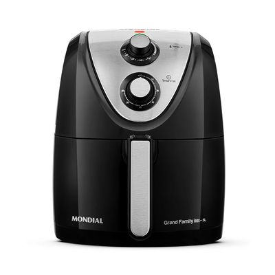 Fritadeira Elétrica Air Fryer Mondial Grand Family Inox AFN-50-BI 5L Preta - 220V