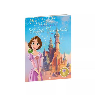 Livro Infantil Culturama Castelo Encantado Disney Rapunzel com Adesivos