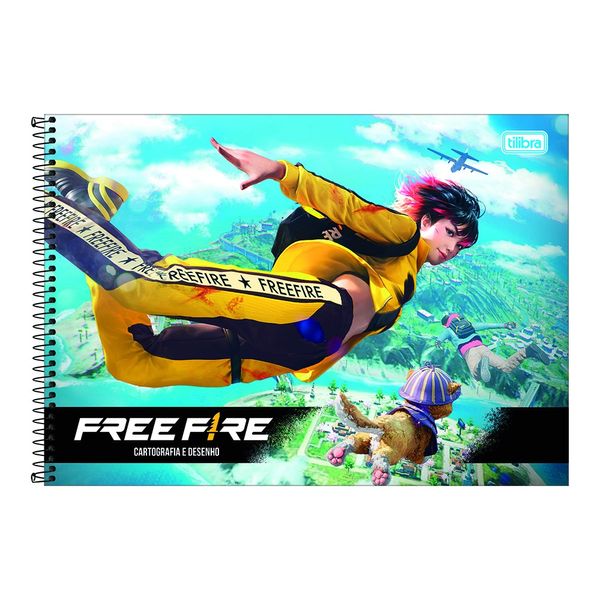 Caderno Cartografia Espiral Tilibra Capa Dura Free Fire 80 Folhas - Item Sortido