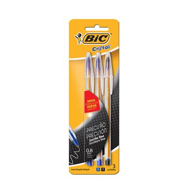 Caneta Esferográfica Bic Fine Plus 0.7mm Colors com 3 Unidades