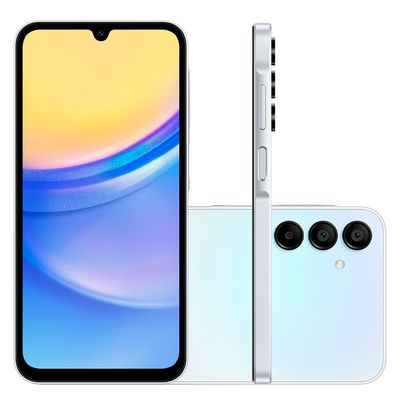 Smartphone Samsung Galaxy A15 128GB Tela de 6.5" Câmera Tripla 50MP + 5MP + 2MP Azul Claro