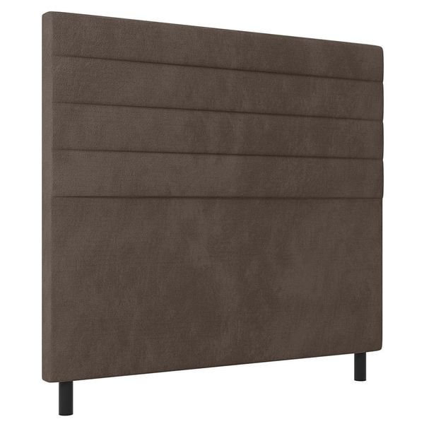 Cabeceira Cama Box Casal Napoli 140cm Suede Marrom - Desk Design
