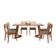 Conjunto de Mesa Retangular com Tampo MDF Caju e 6 Cadeiras Juparanã Linho Bege e Cinamomo