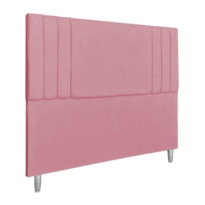 Cabeceira Casal 1,60m Viena Veludo Cor: Rosa