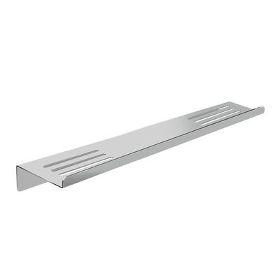 Prateleira Suporte Duplo Para Banheiro Escovado Grega Aço Inox 40cm