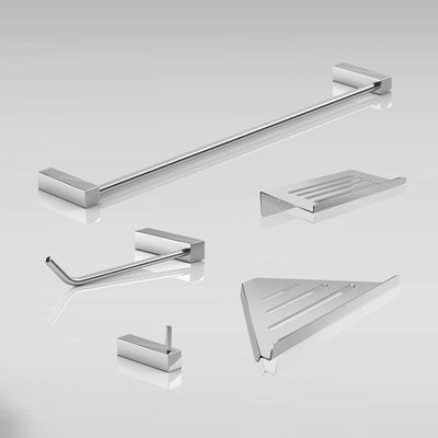 Kit Acessórios Para Banheiro Escovado 5 Peças Grego Metal 2102tr