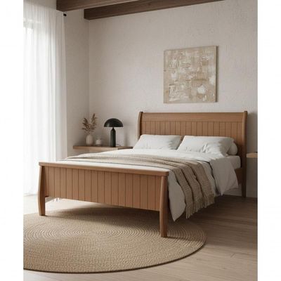 Cama De Casal 1,40 X 1,90 - Madeira Maciça - Móveis De Gramado - Castanho