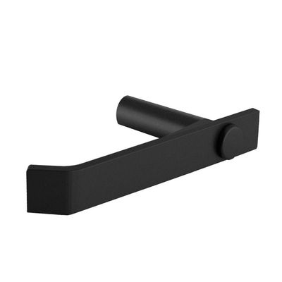 Porta Papel Higiênico Para Banheiro Preto Fosco Patmos Grego Metal