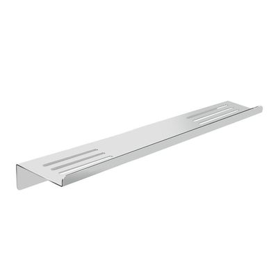 Prateleira Suporte Duplo Para Banheiro Alto Brilho Grega Aço Inox 40cm