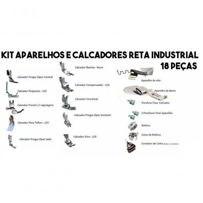 Reta Industrial Completa Siruba 220v + 18 Calcadores 220V