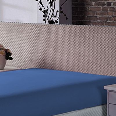 Lençol Queen Portallar Malha 100% Algodão Premiun Classic Cotton Azul Coroa
