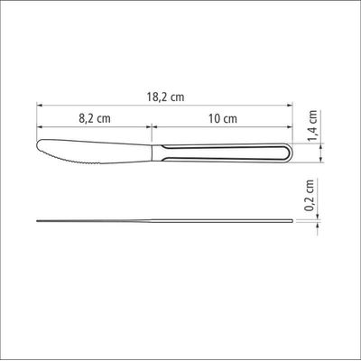 Faca para Sobremesa 3" Tramontina Búzios em Aço Inox
