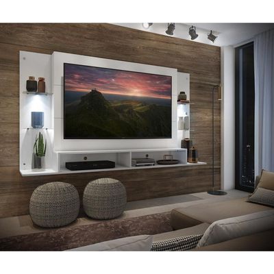 Painel Tv 60" Com 2 Leds Vegas Multimóveis V3394 Branco