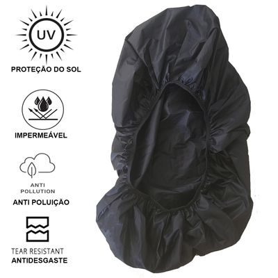 Capa Protetora Para Mochilas De Trekking dos 55 aos 75L preto