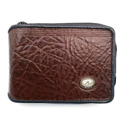 Carteira Masculina Couro Mitty Zíper M1Z Media Marrom