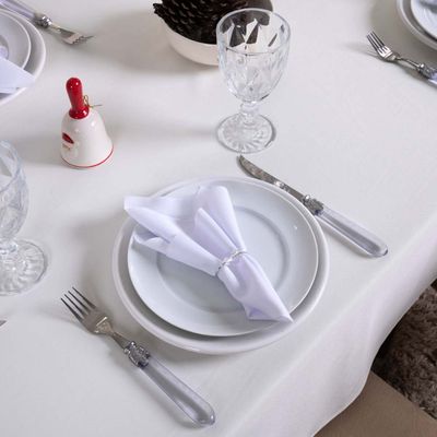Toalha de Mesa Basic Lisa Oxford Decoração 2,50m x 1,40m para 8 Lugares - Palha