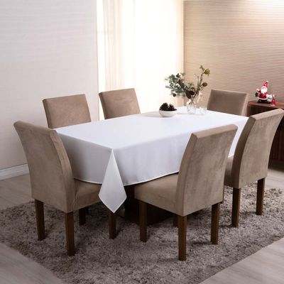 Toalha de Mesa Basic Lisa Oxford Decoração 3,00m x 1,40m para 10 Lugares - Palha