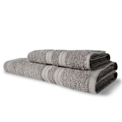 Jogo 2 Toalhas Itália Soft 1 Banho 1 Rosto Grossa 100% Algodão 430g/m² Cinza