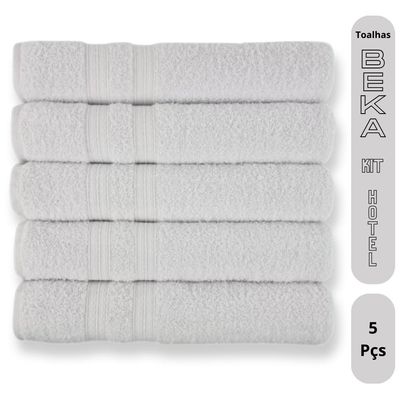 Kit Hotel 5 Toalhas Super Grossa e Felpuda 80x150cm Beka Branco