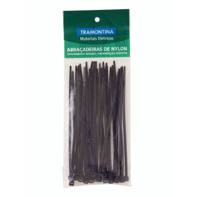 Abraçadeira de Nylon 283x4,8x1,5 mm Tramontina Preta