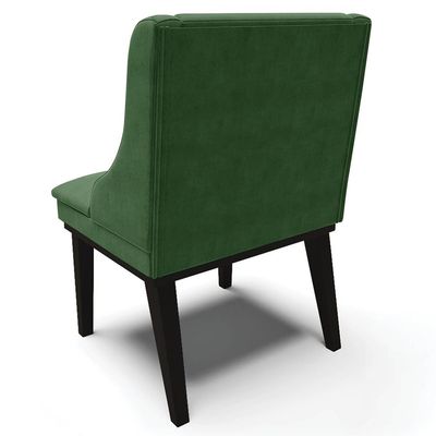 Kit 4 Cadeiras Decorativas Sala de Jantar Base Fixa de Madeira Firenze Suede Verde Esmeralda/Preto G19 - Gran Belo