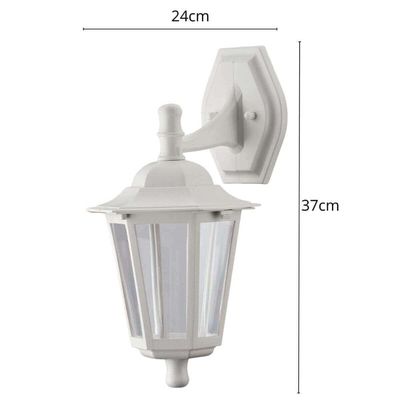 6 Arandelas Clássicas Coloniais Luminárias Branca de Parede E27 Lente Transparente Dital Jardim