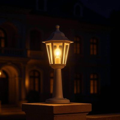 12 Balizadores Clássicos Brancos Luminárias Chão Jardim Lente Transparente Grego Dital