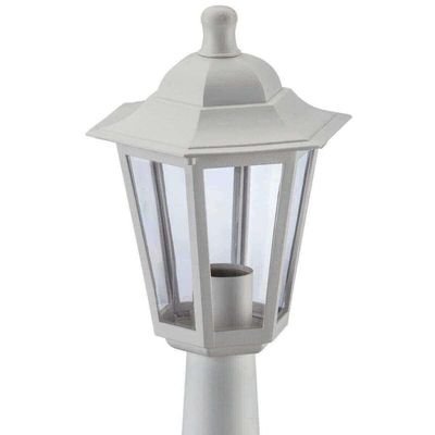 12 Balizadores Clássicos Brancos Luminárias Chão Jardim Lente Transparente Grego Dital