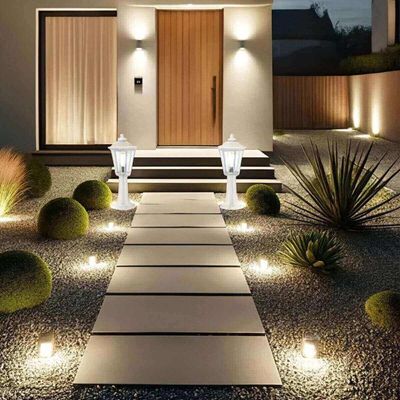 12 Balizadores Clássicos Brancos Luminárias Chão Jardim Lente Transparente Grego Dital