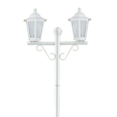 Kit 6 Postes 1,6m Luminária Branco Jardim E27 Grega Lente Fosca Clássico Dital