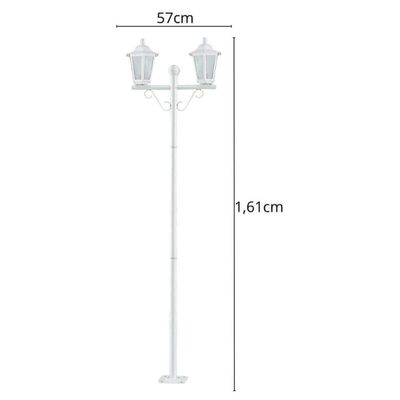 Kit 6 Postes 1,6m Luminária Branco Jardim E27 Grega Lente Fosca Clássico Dital