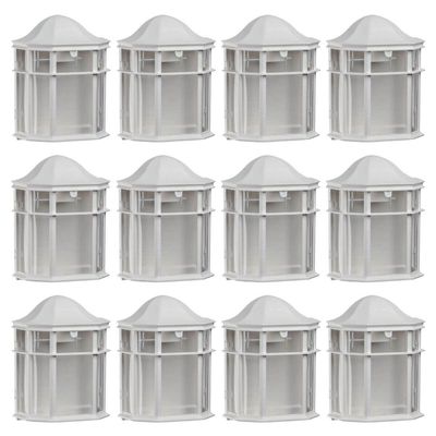 Kit 12 Arandelas de Parede Externa Luminária Branca Clássica Colonial 25cm De Ville Dital