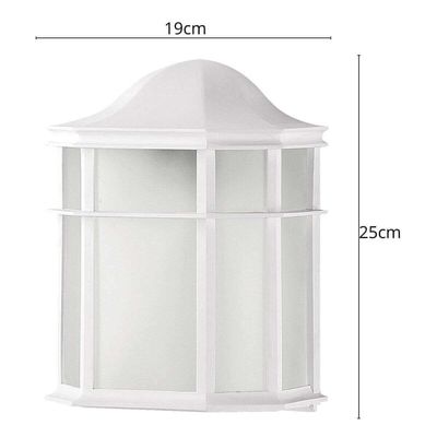 Kit 6 Arandelas Externas de Parede Luminária Clássica Branca 25cm Lente Fosca De Ville Dital