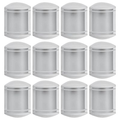 Kit 12 Arandelas Luminárias de Parede Jardim Branco Elegance E27 Grade Redonda Lente Fosca Dital