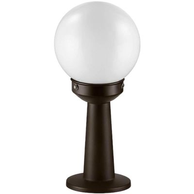Poste Balizador 43cm Preto Luminária Globo de Jardim Quintal Iluminação Área Externa