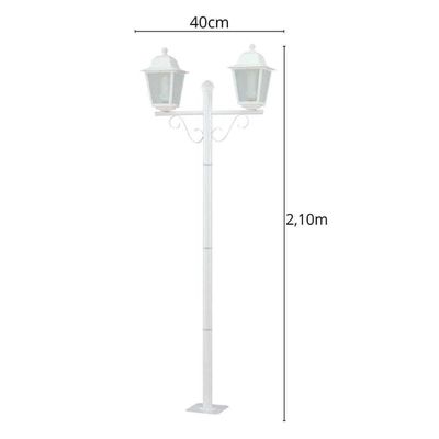 Kit 6 Postes de Iluminação para Jardim 2,1m Branco Clássico Colonial E27 Soberana Dital